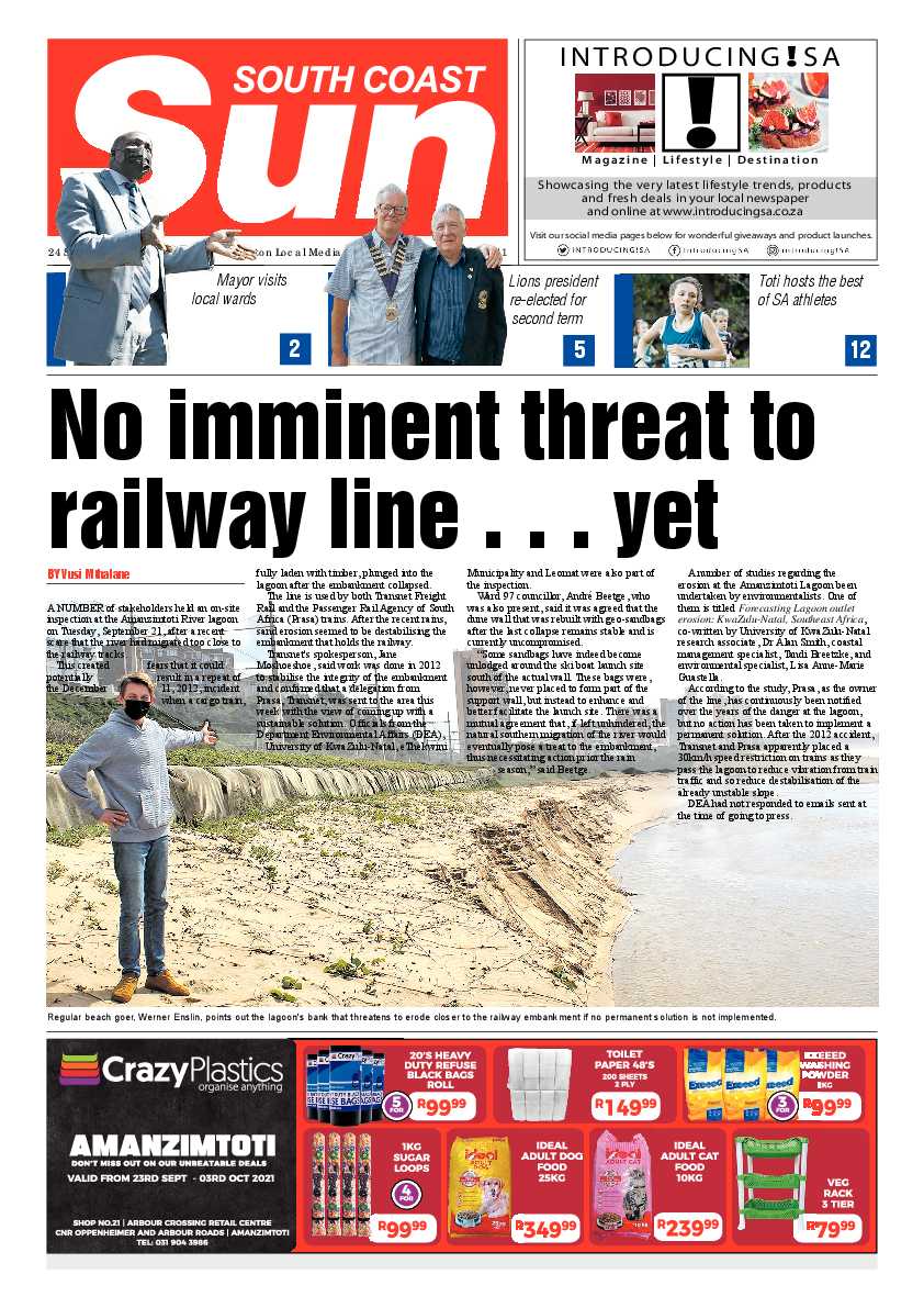 South Coast Sun 24 September  2021 page 1