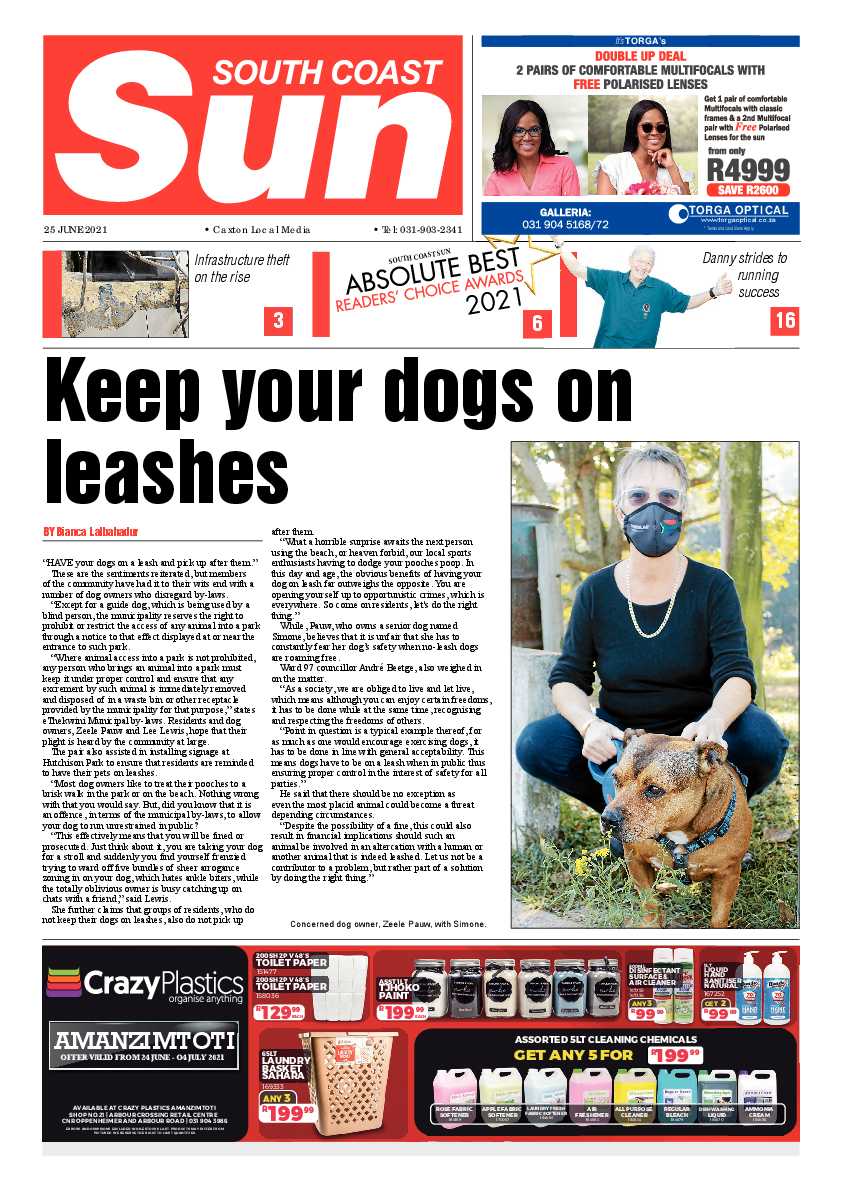 South Coast Sun 25 June 2021 page 1