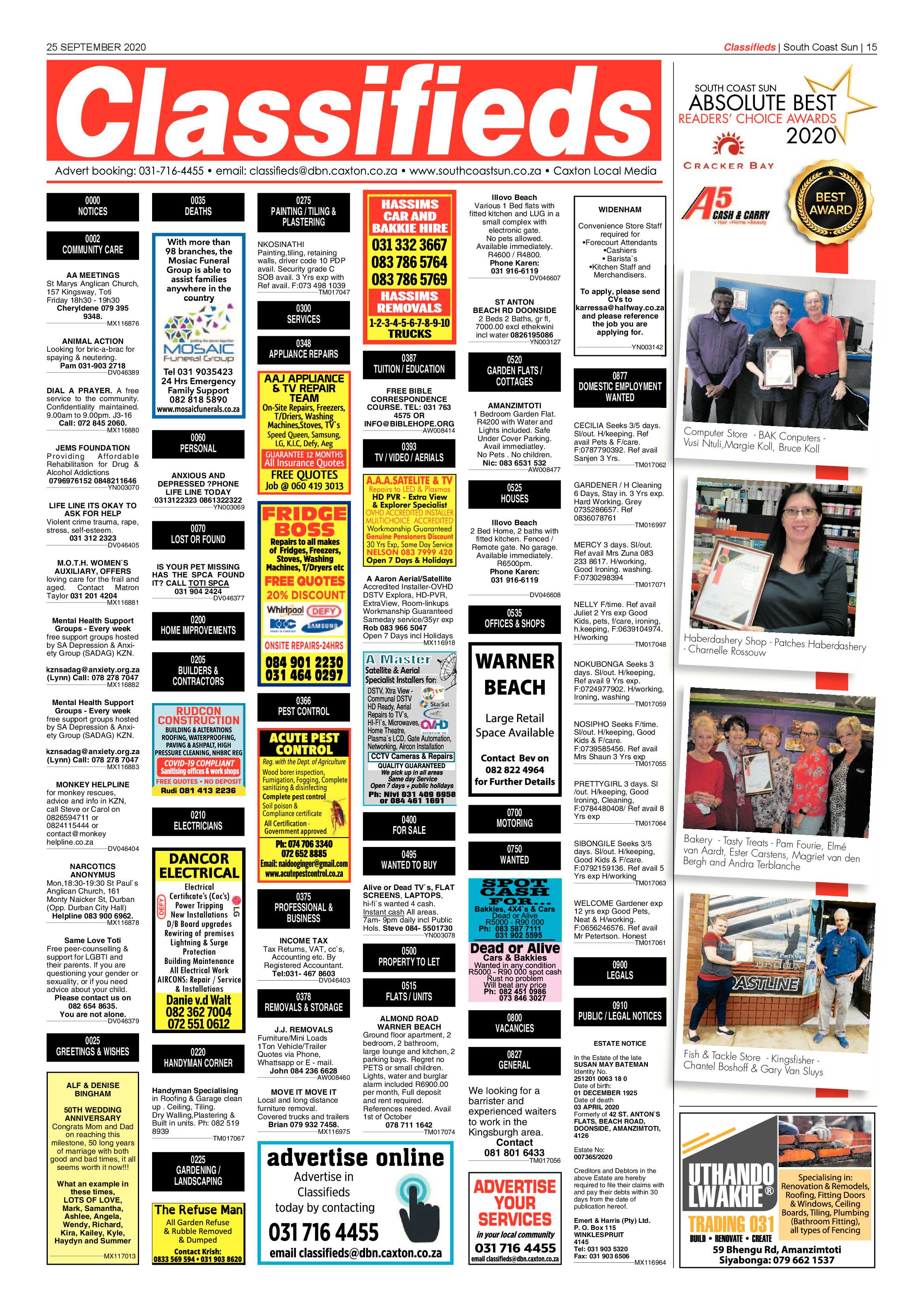 South Coast Sun 25 September 2020 page 15