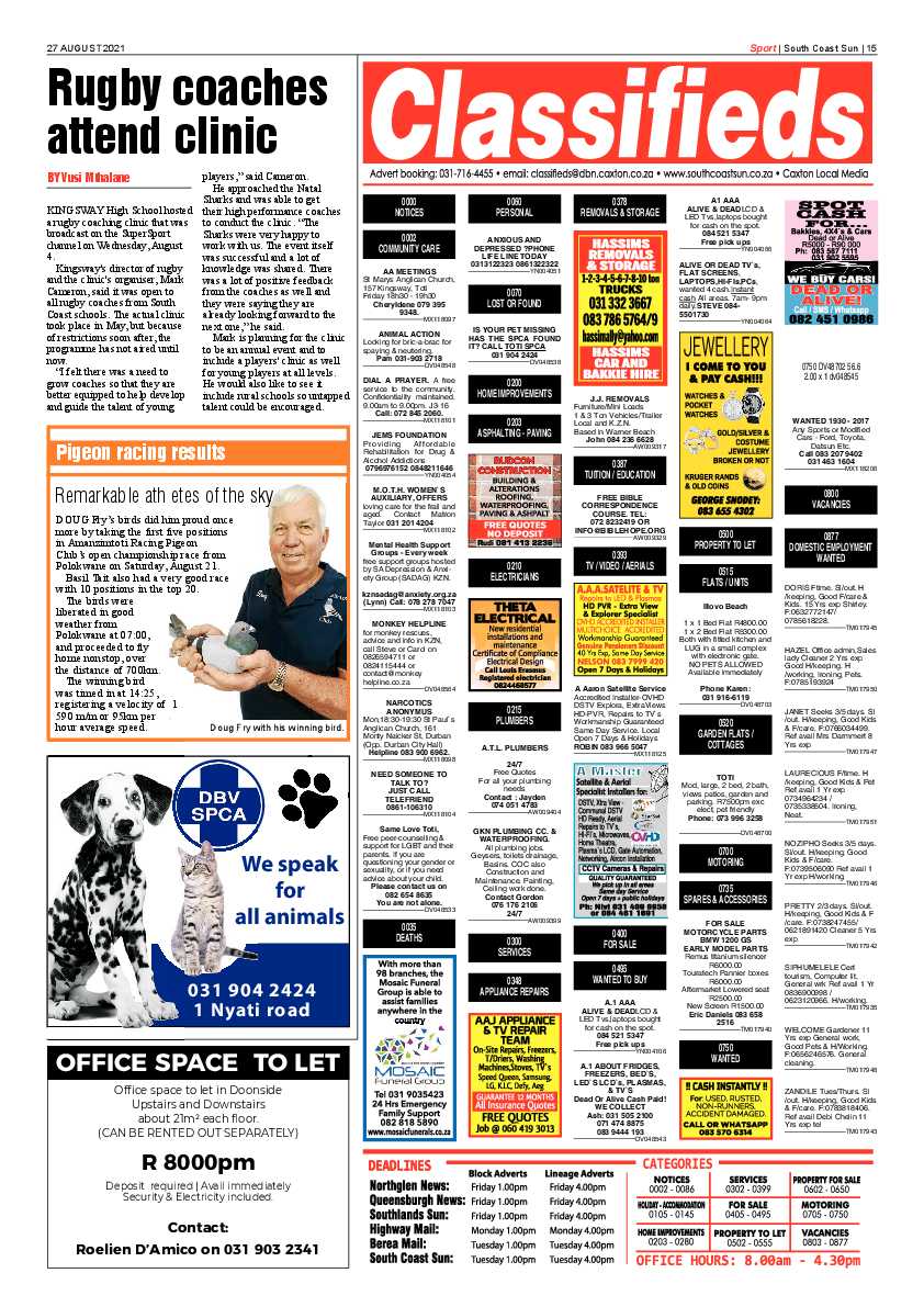 South Coast Sun 27 August  2021 page 19