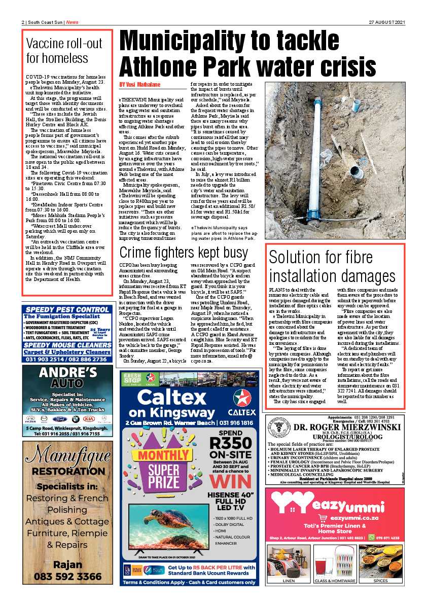 South Coast Sun 27 August  2021 page 2