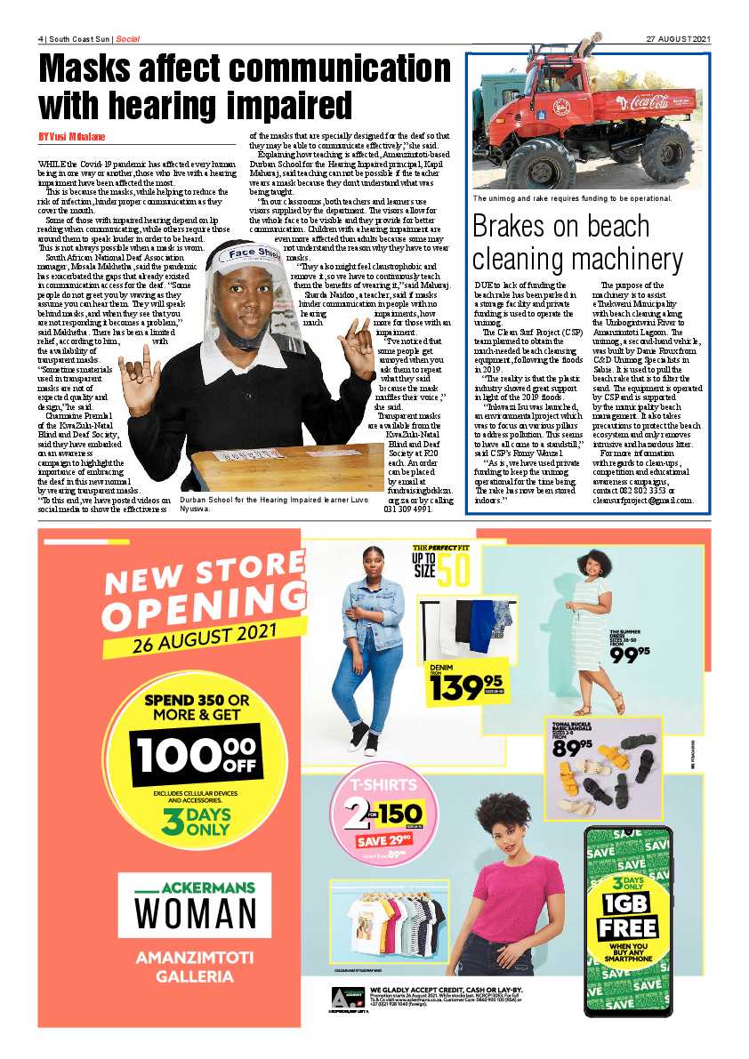 South Coast Sun 27 August  2021 page 4