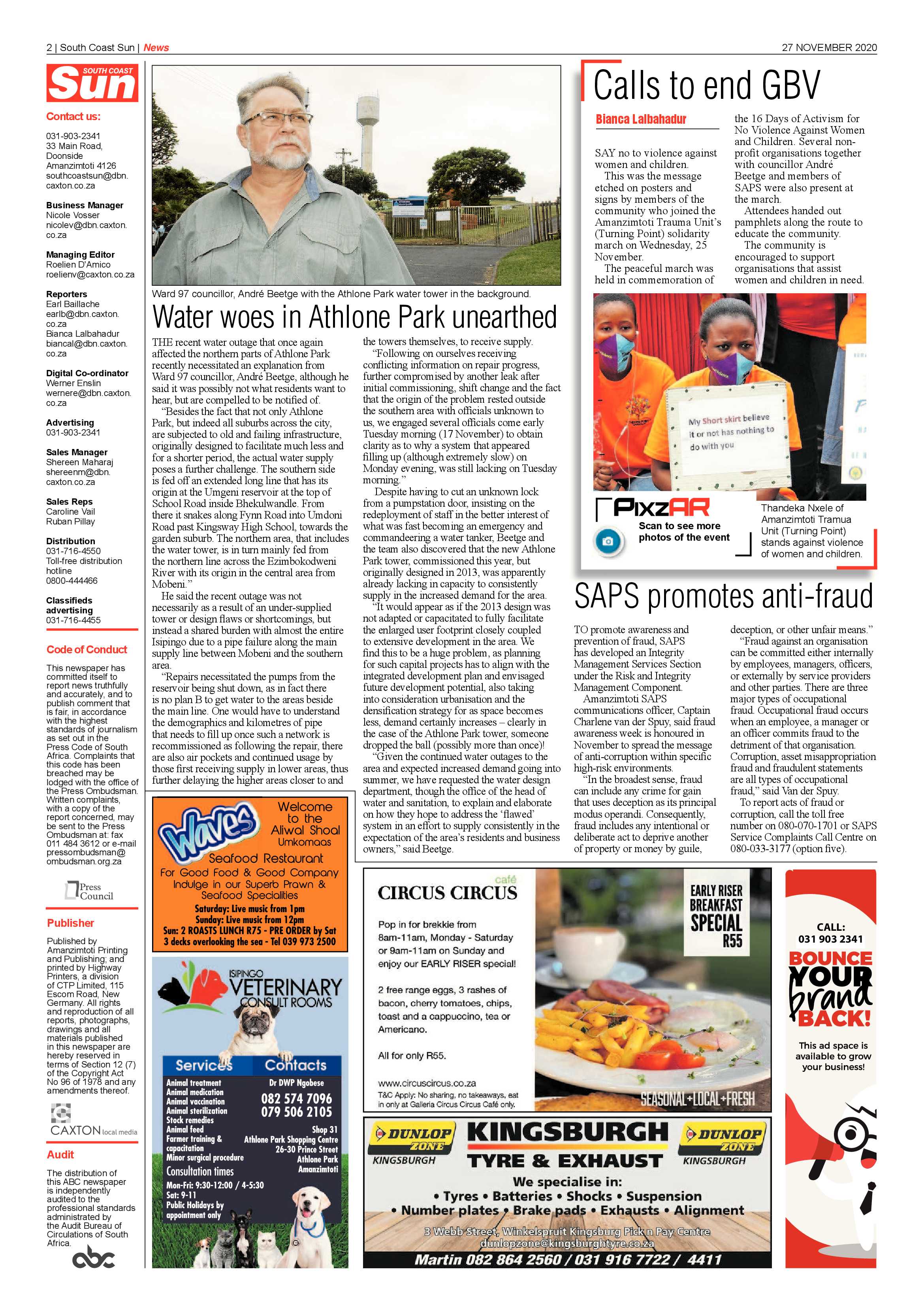 South Coast Sun 27 November 2020 page 2