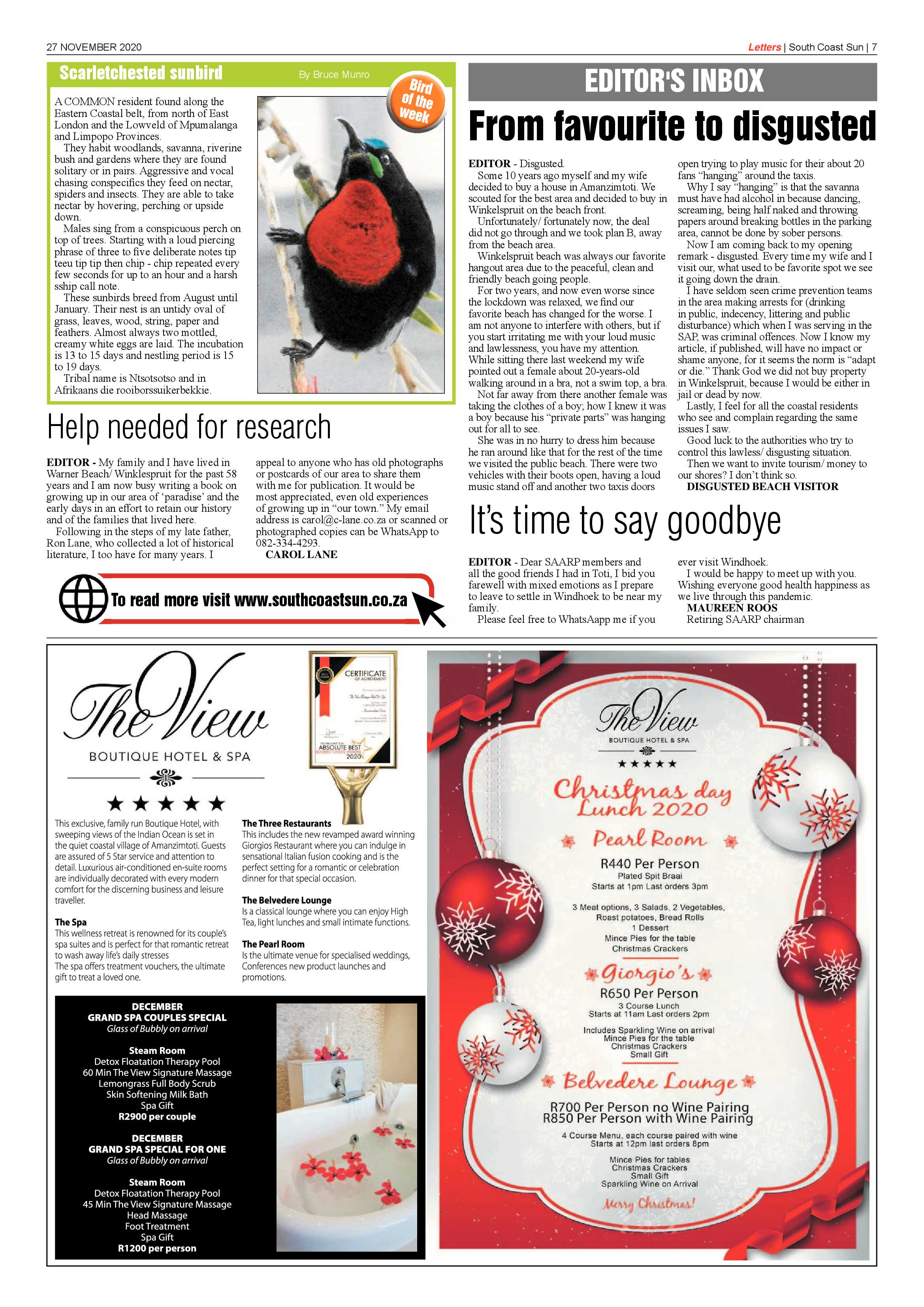 South Coast Sun 27 November 2020 page 7