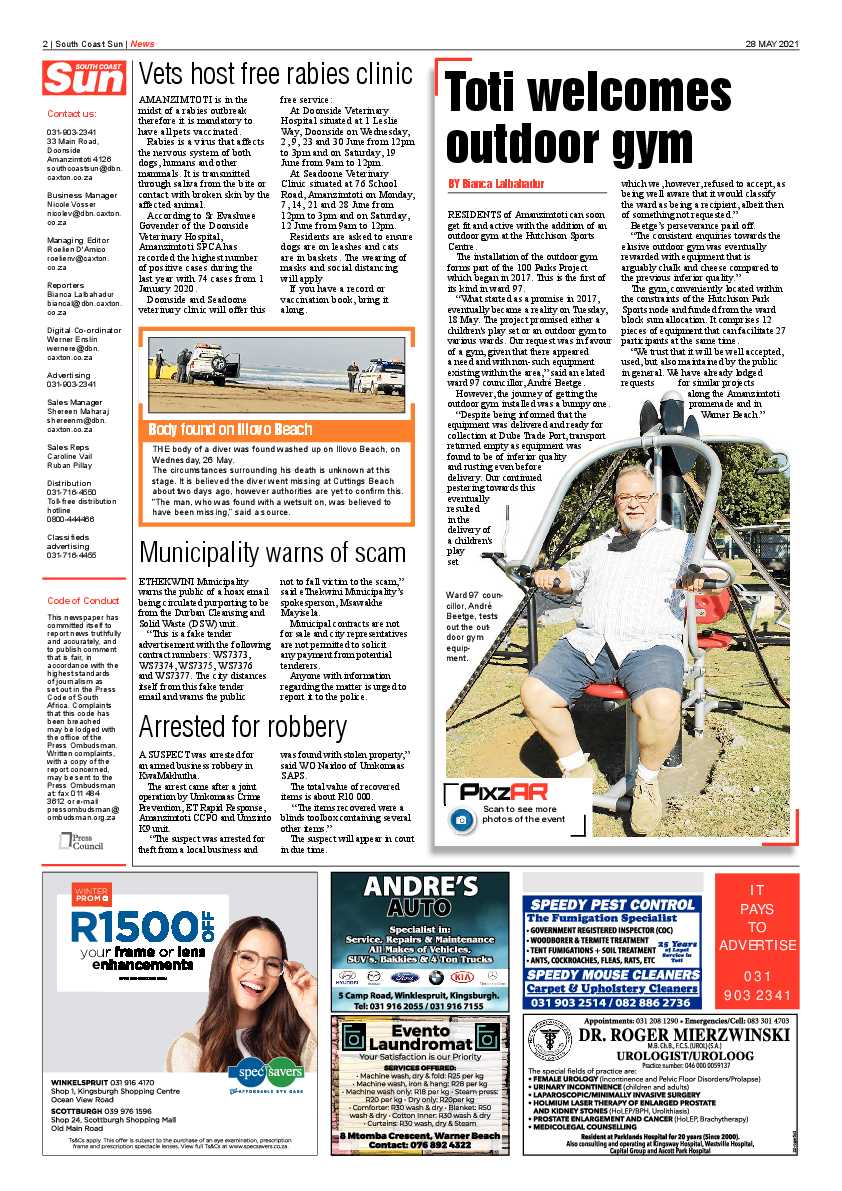 South Coast Sun 28 May 2021 page 2
