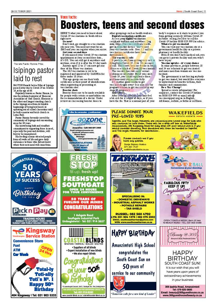 South Coast Sun 29 October 2021 page 11