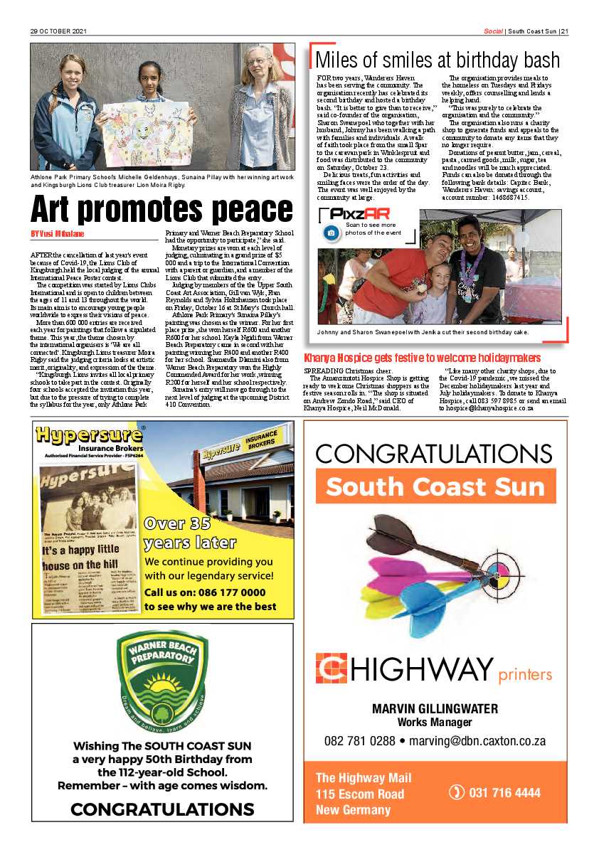 South Coast Sun 29 October 2021 page 21