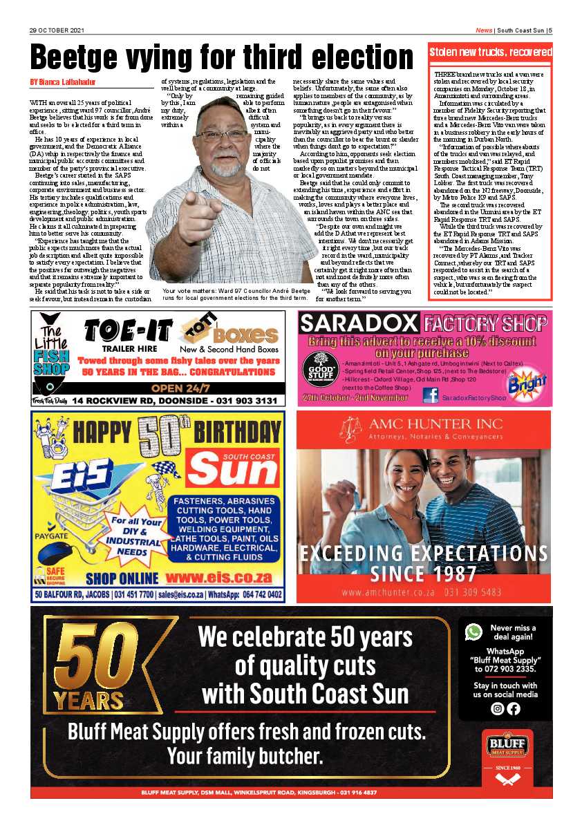 South Coast Sun 29 October 2021 page 5