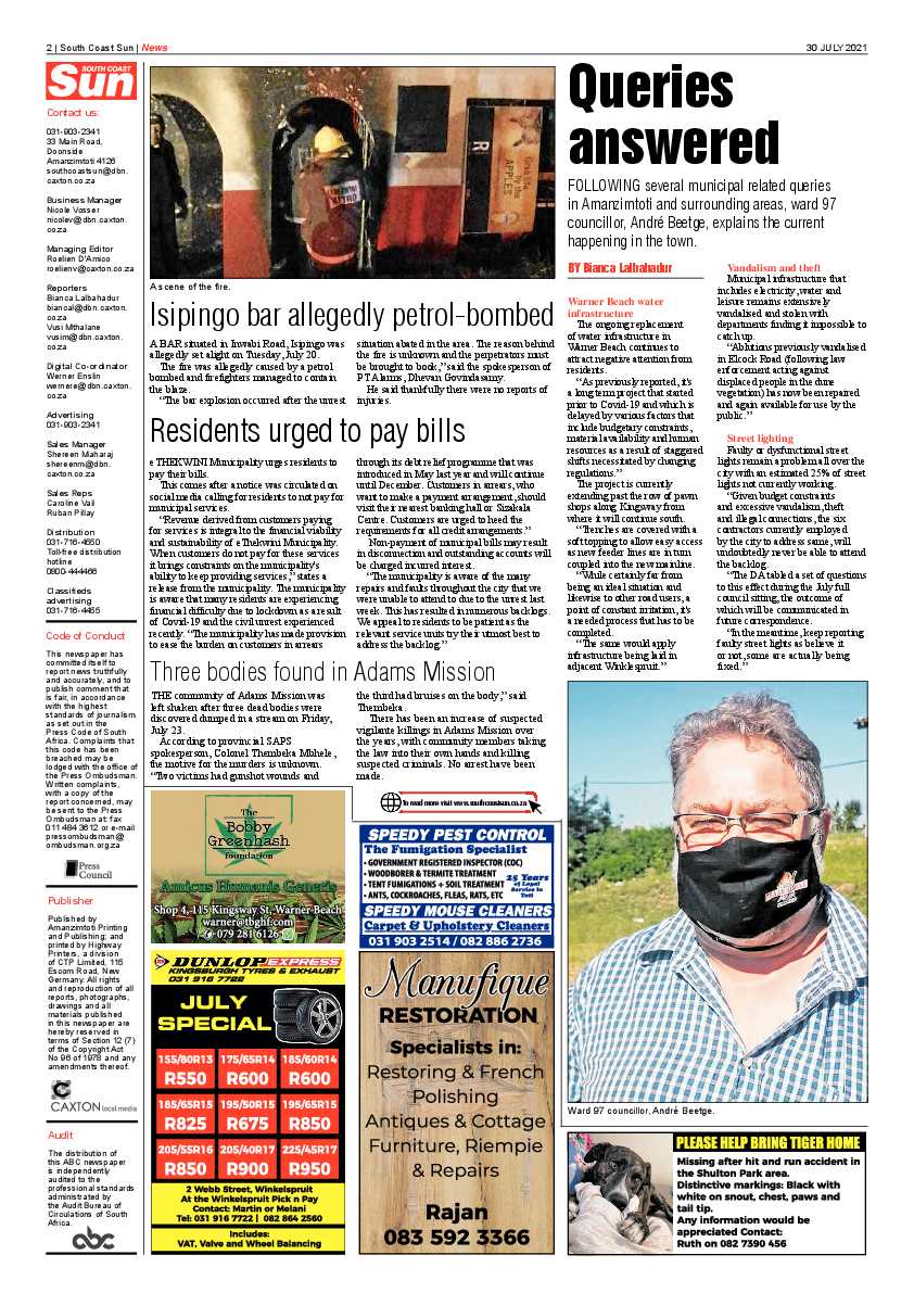 South Coast Sun 30 July 2021 page 2