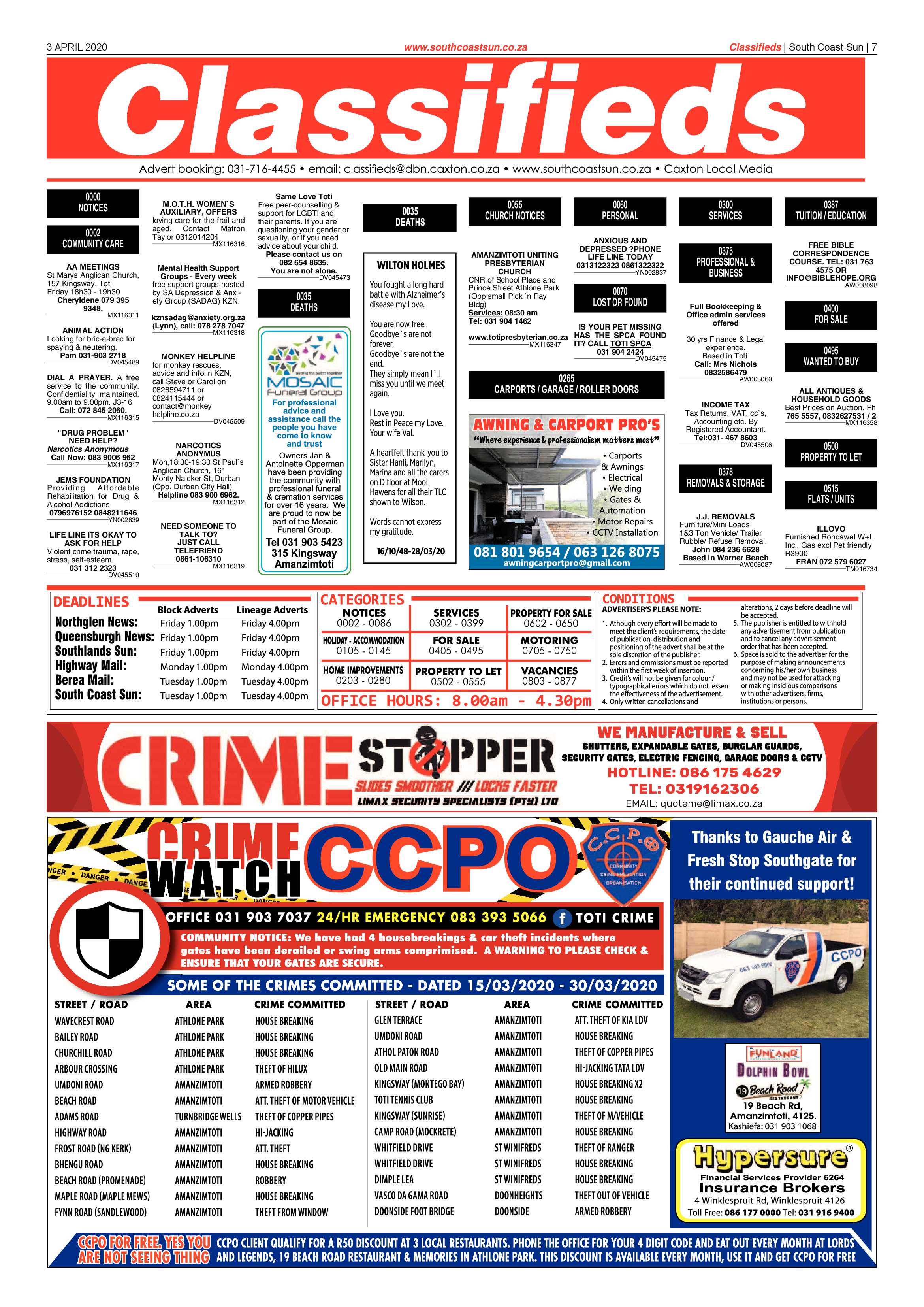 South Coast Sun 3 April 2020 page 7