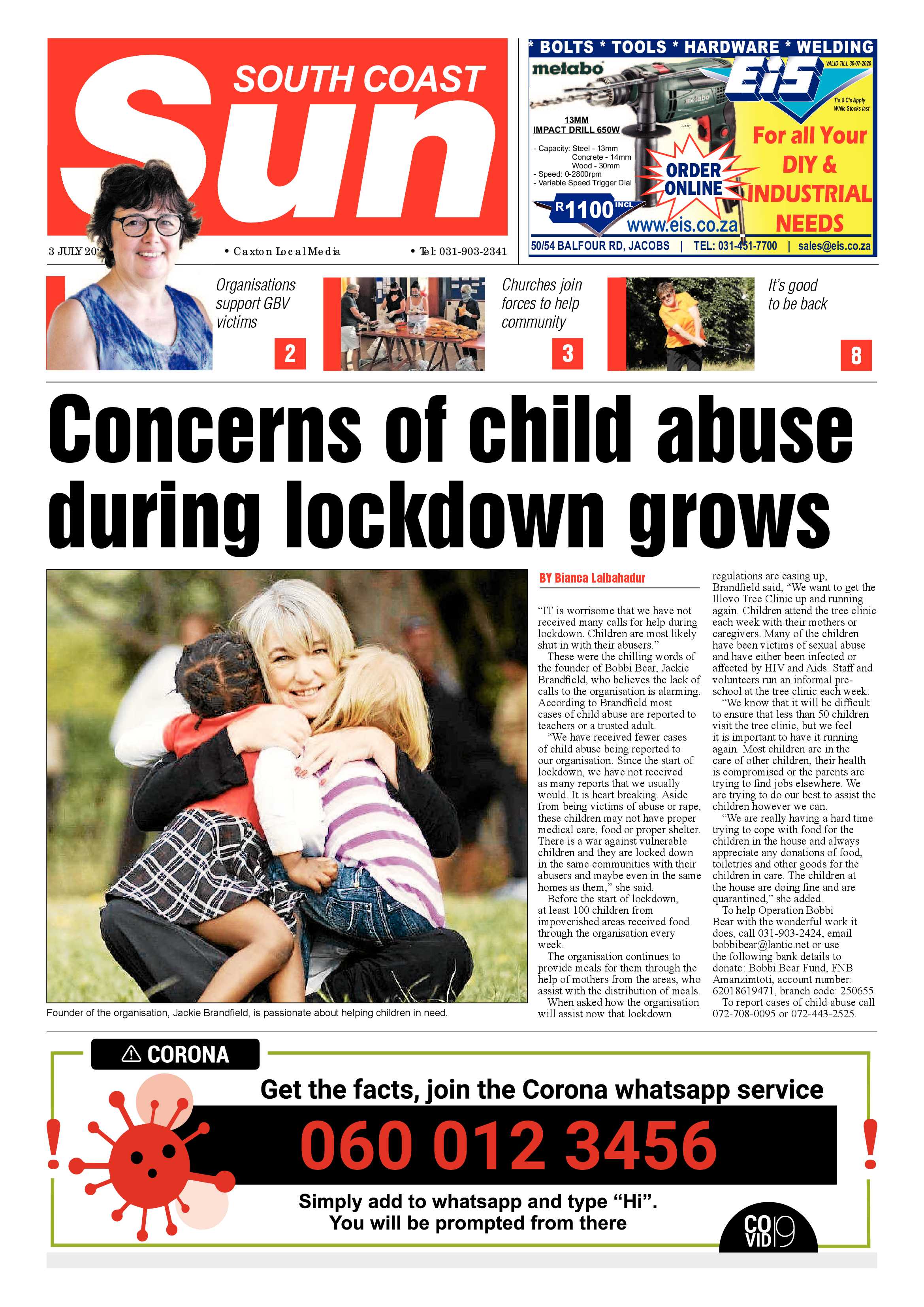 South Coast Sun 3 July 2020 page 1
