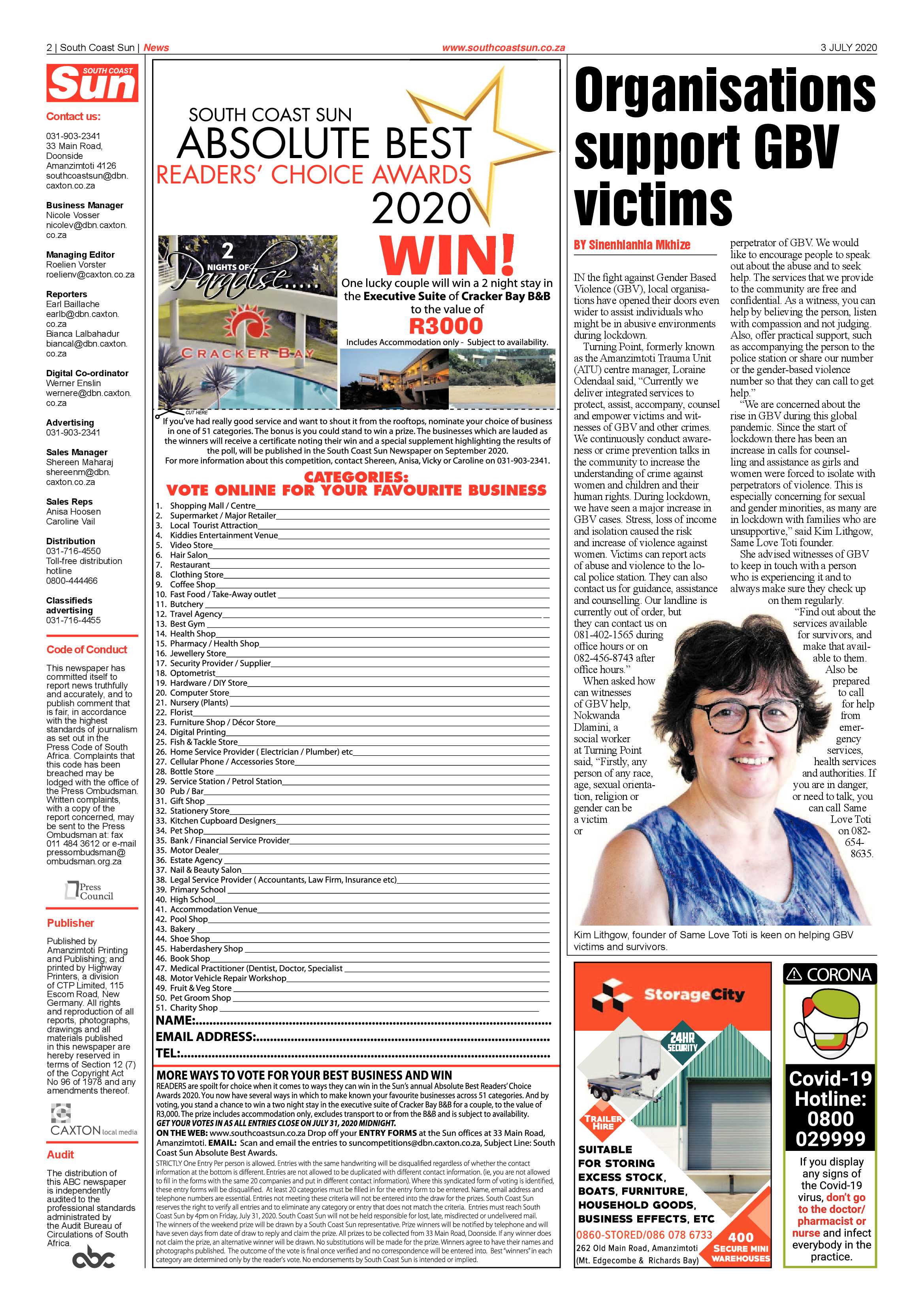 South Coast Sun 3 July 2020 page 2