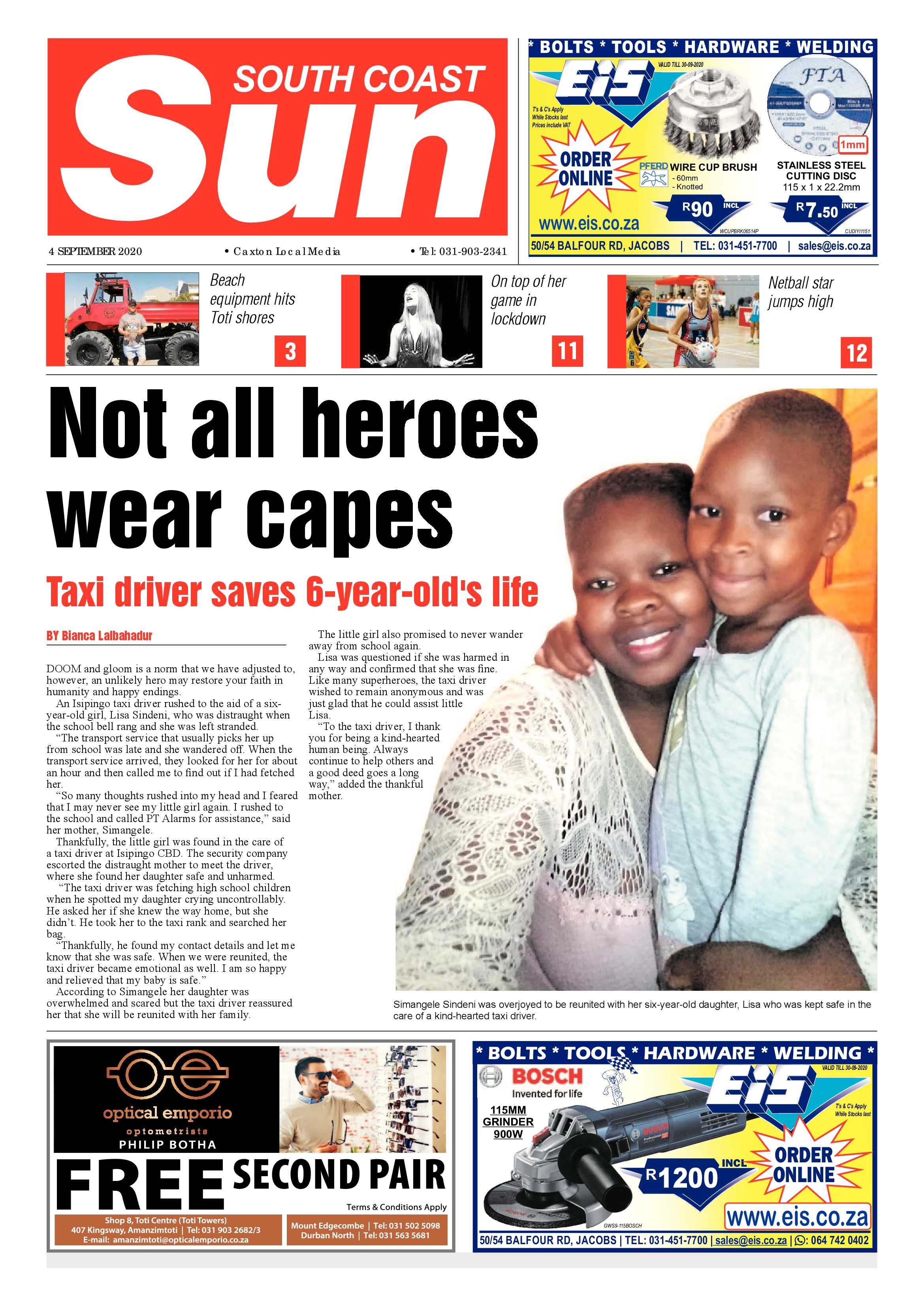 South Coast Sun 4 September 2020 page 1