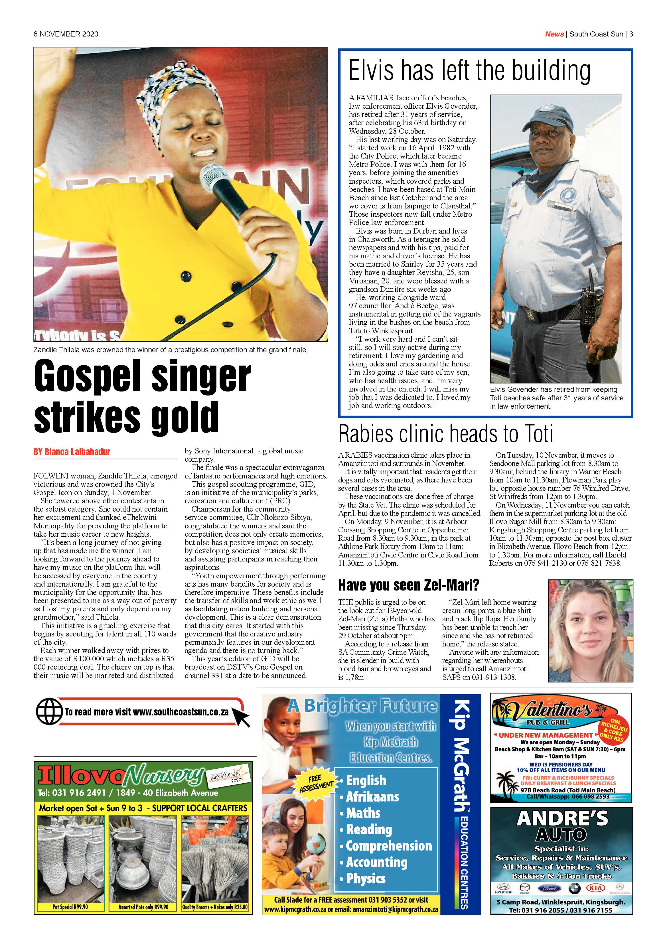 South Coast Sun 6 November 2020 page 3