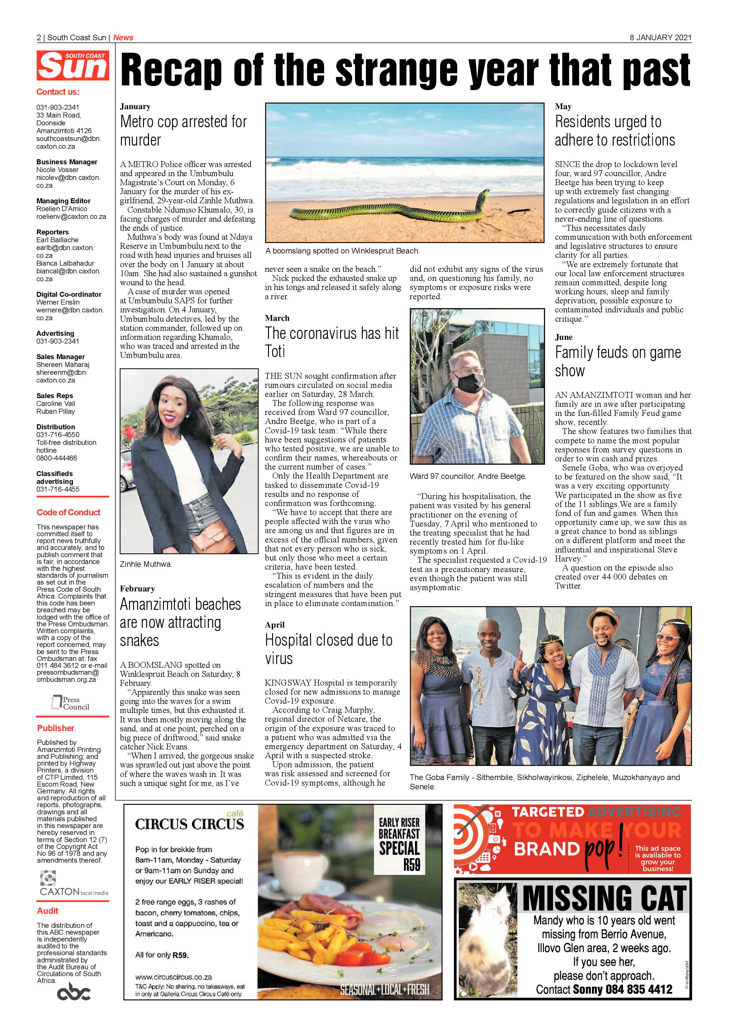 South Coast Sun 8 January 2020 page 2