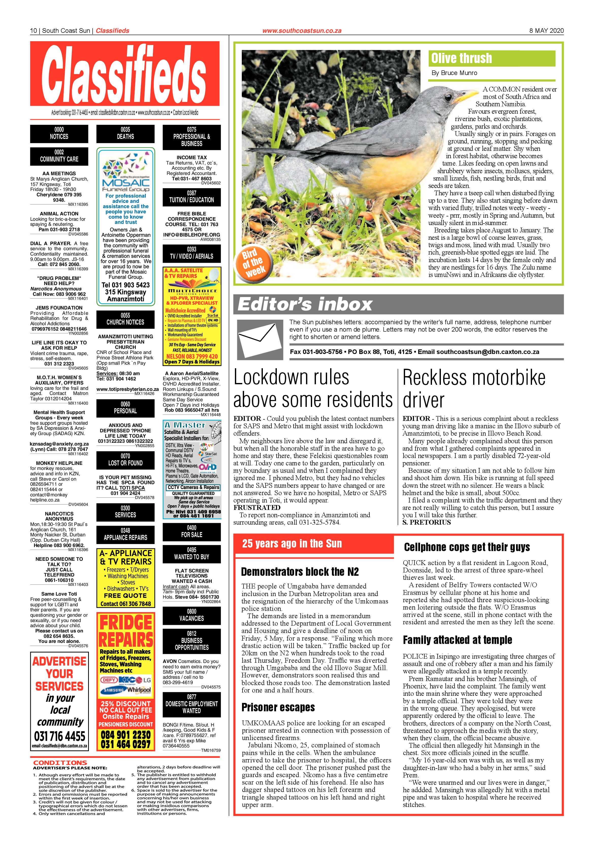 South Coast Sun 8 May 2020 page 10