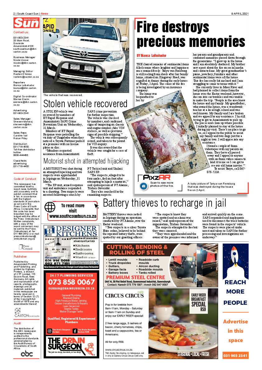 South Coast Sun 9 April 2021 page 2