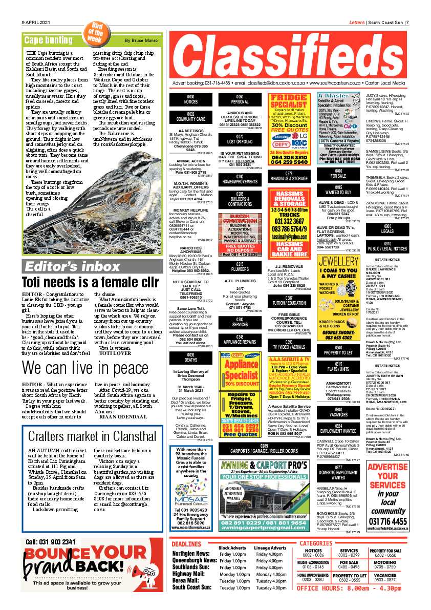 South Coast Sun 9 April 2021 page 7