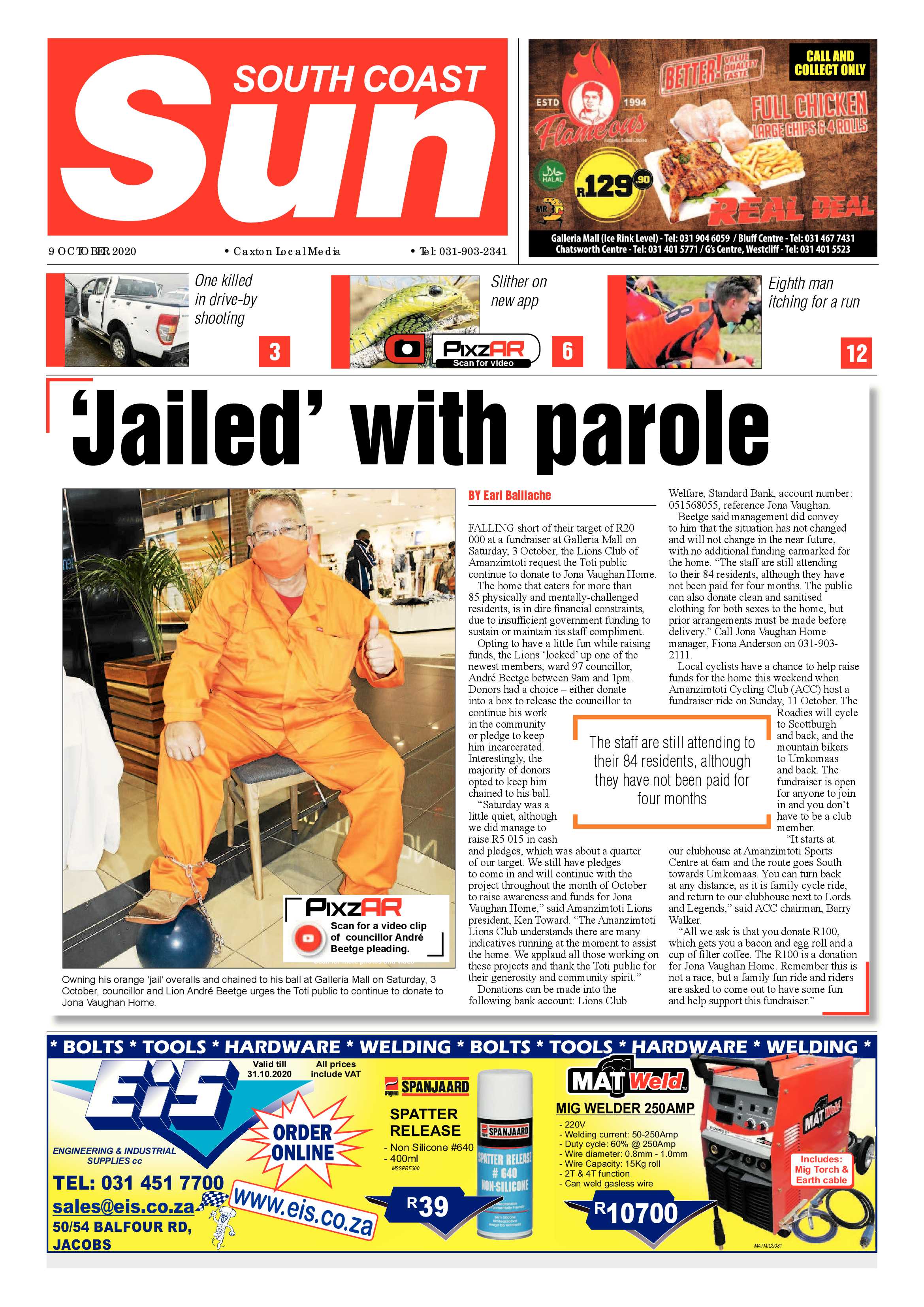 South Coast Sun 9 October 2020 page 1