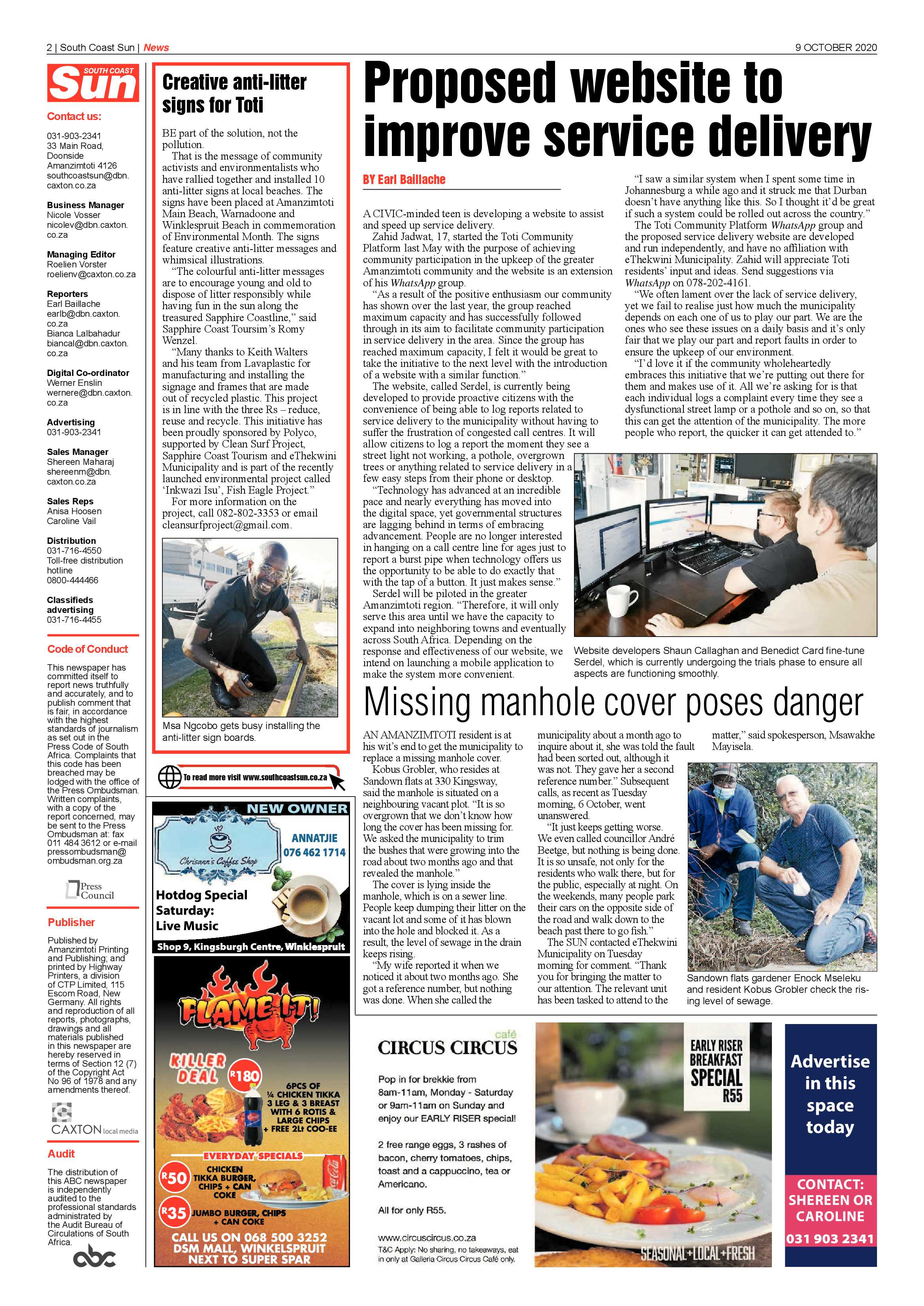 South Coast Sun 9 October 2020 page 2