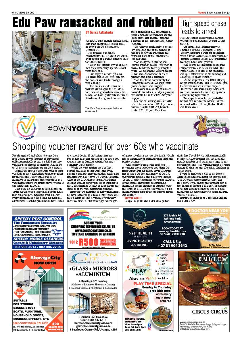 Southcoast Sun 5 November 2021 page 3