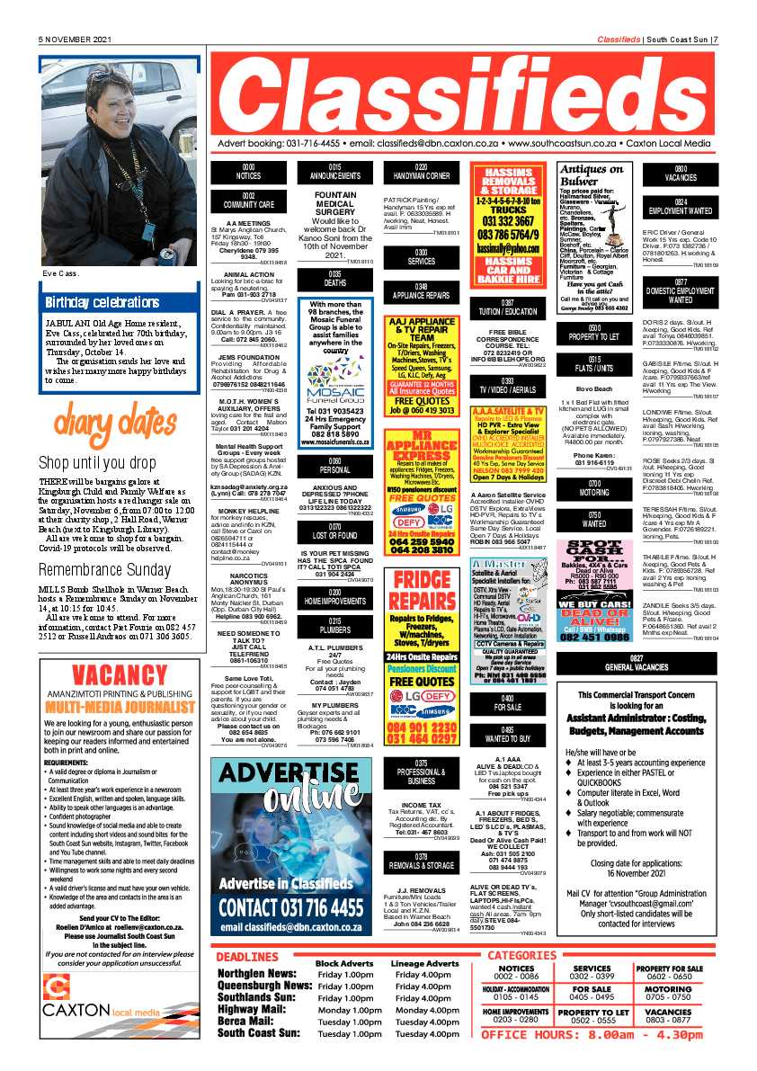 Southcoast Sun 5 November 2021 page 7