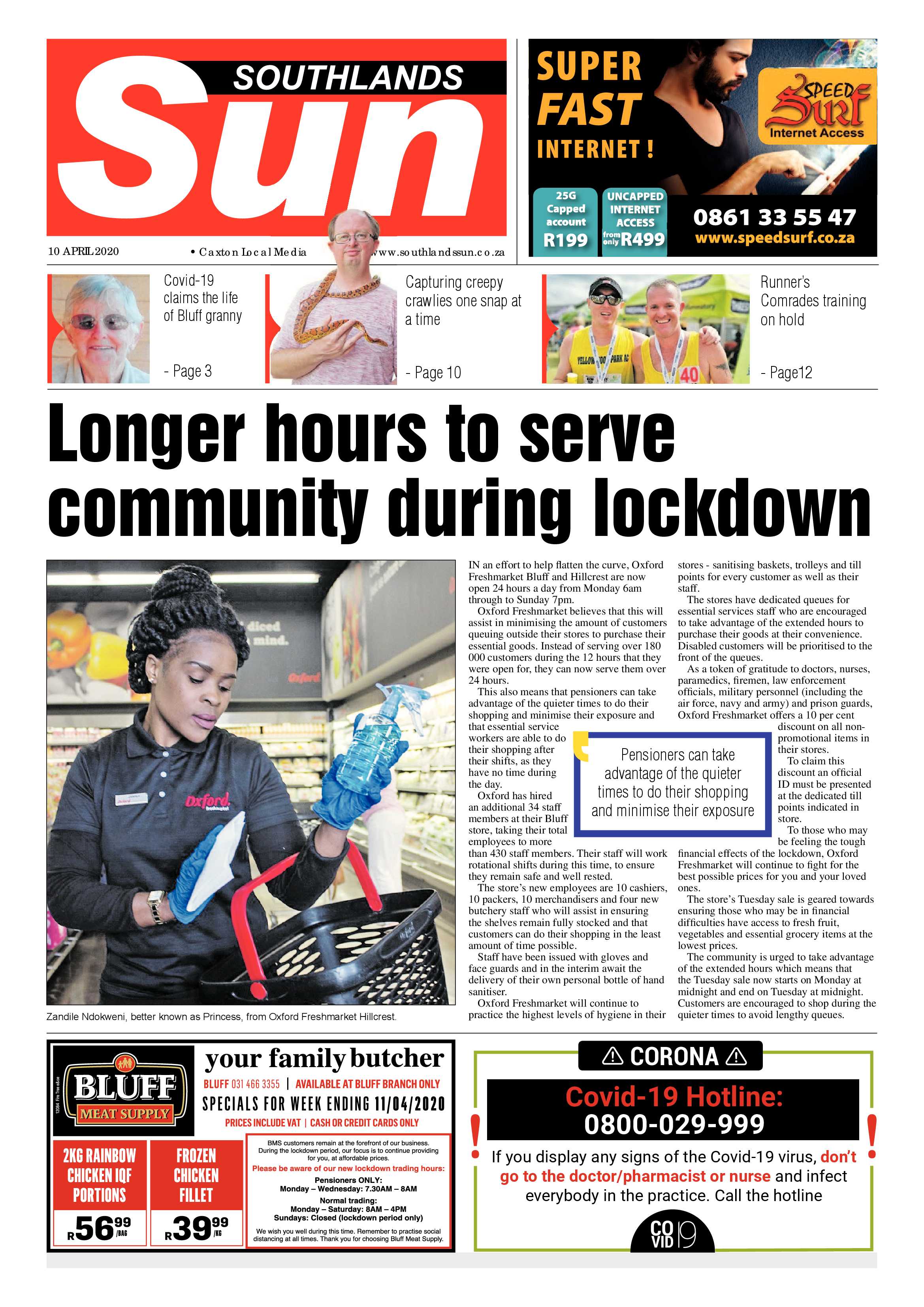 Southlands Sun 10 April 2020 page 1