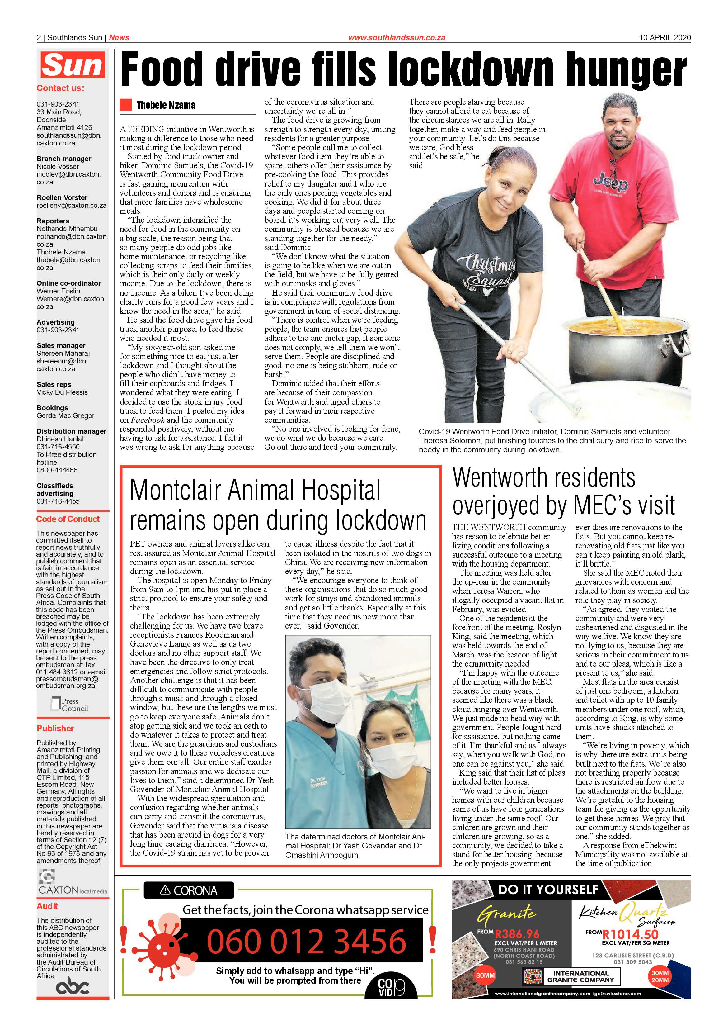 Southlands Sun 10 April 2020 page 2